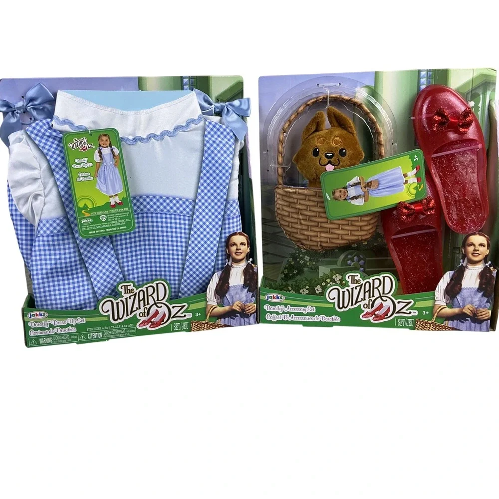Jakks‎ Pacific The Wizard Of Oz Dorothy Dress 4-6X Shoes, Toto, & Basket 3+ NEW